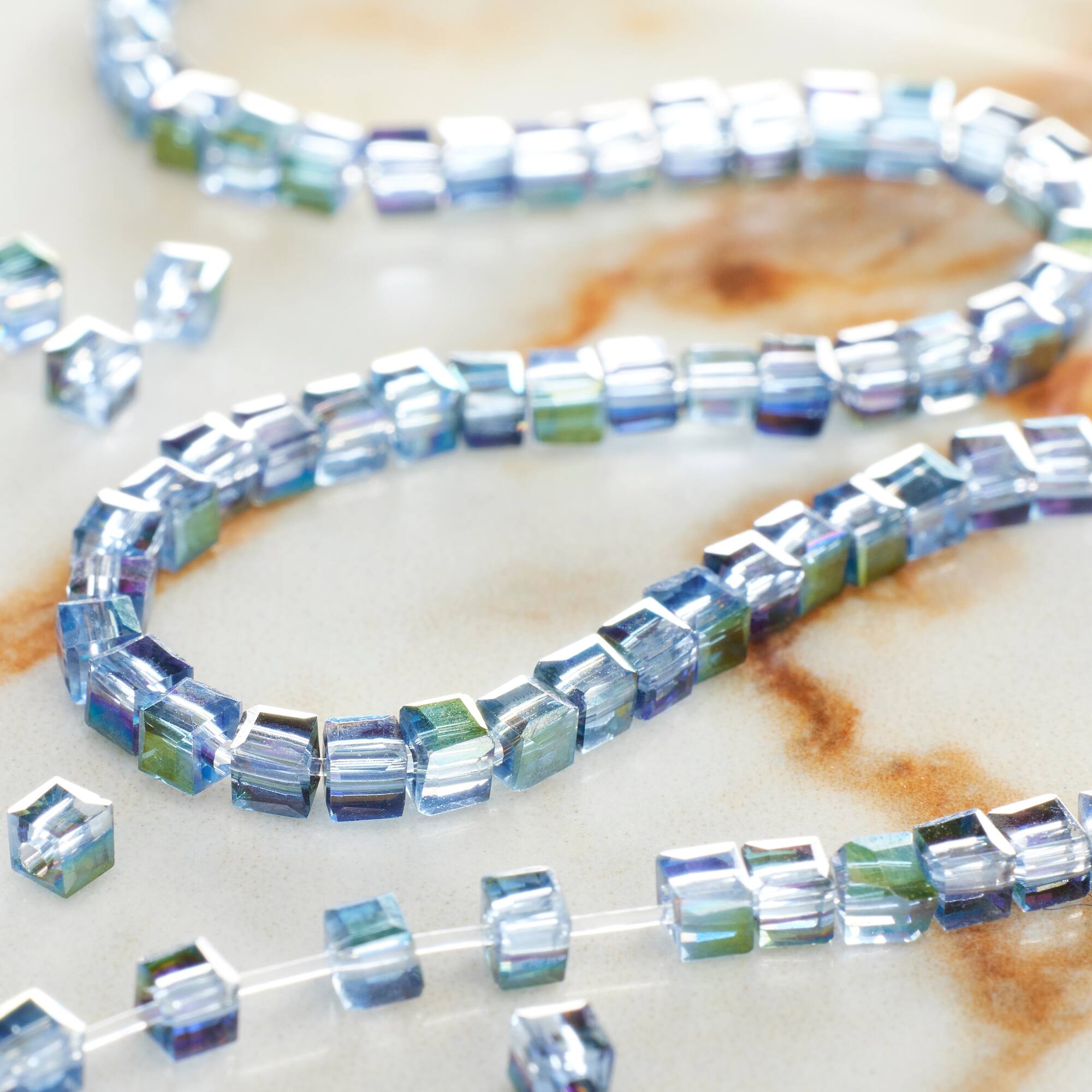 Amethyst Glass Cube Beads, 2mm by Bead Landing™